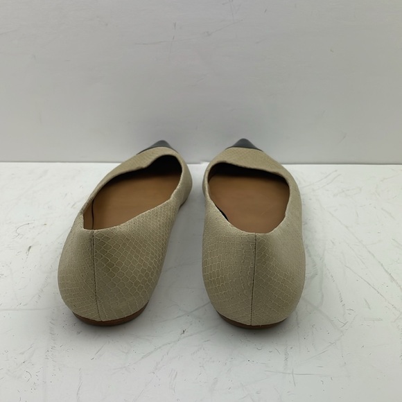 ANN TAYLOR ELIZABETH flats Snake Print patent Leather Black Size 8 very narrow - Picture 4 of 10